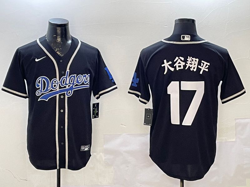 Men Los Angeles Dodgers #17 Ohtani Black Fashion Game 2025 Nike MLB Jersey style 3012
